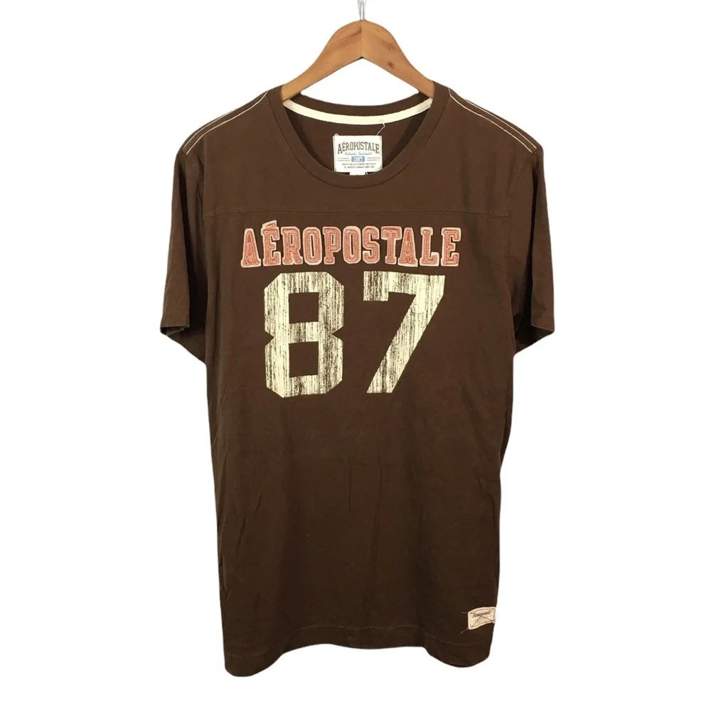 TS745 Mens AEROPOSTALE Vintage Lettering Graphic T Shirt XL